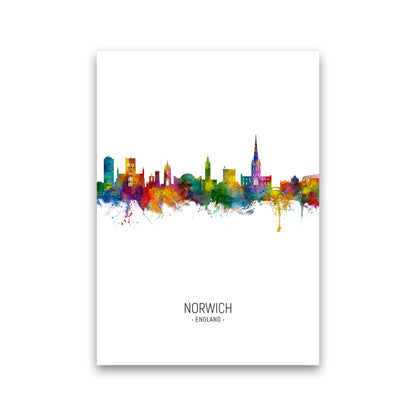 Norwich England Skyline Portrait Art Print by Michael Tompsett Print Only