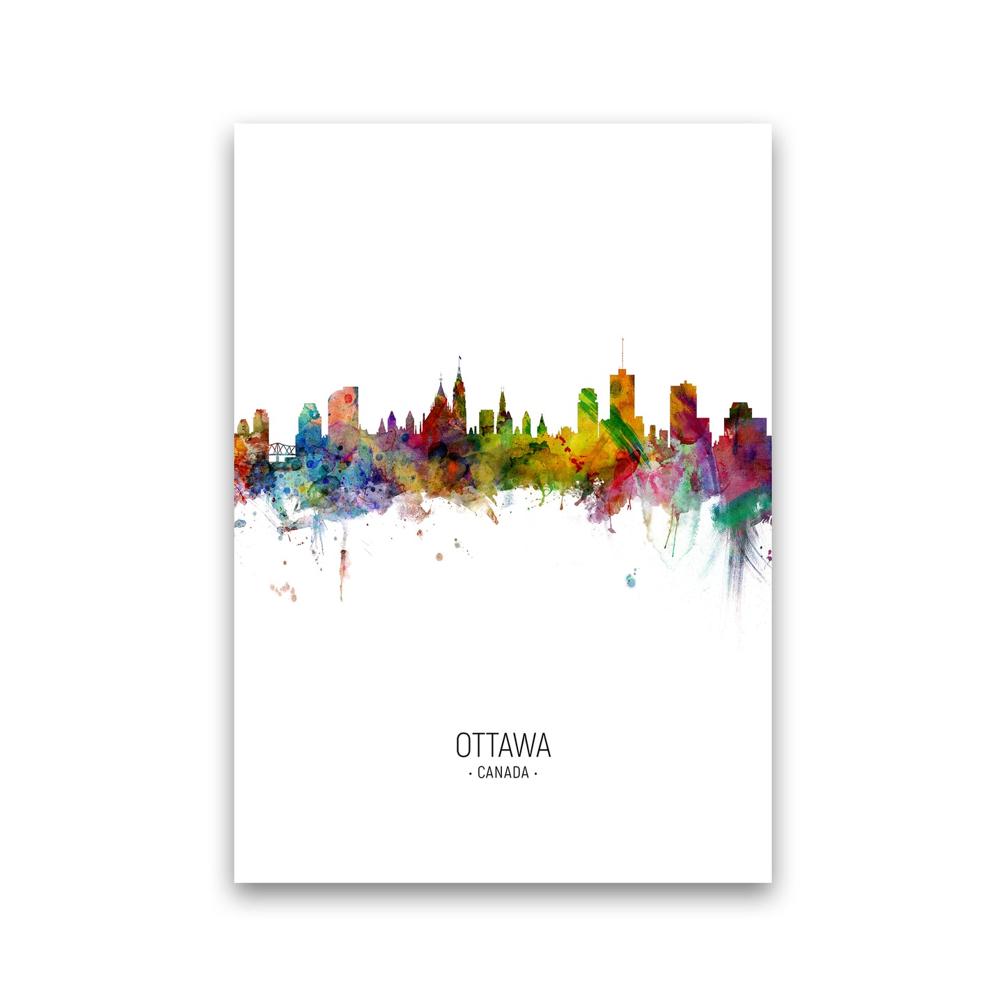 Ottawa Canada Skyline Portrait Art Print by Michael Tompsett Print Only