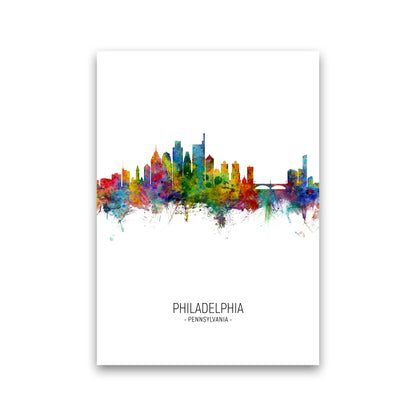 Philadelphia Pennsylvania Skyline Portrait Art Print by Michael Tompsett Print Only