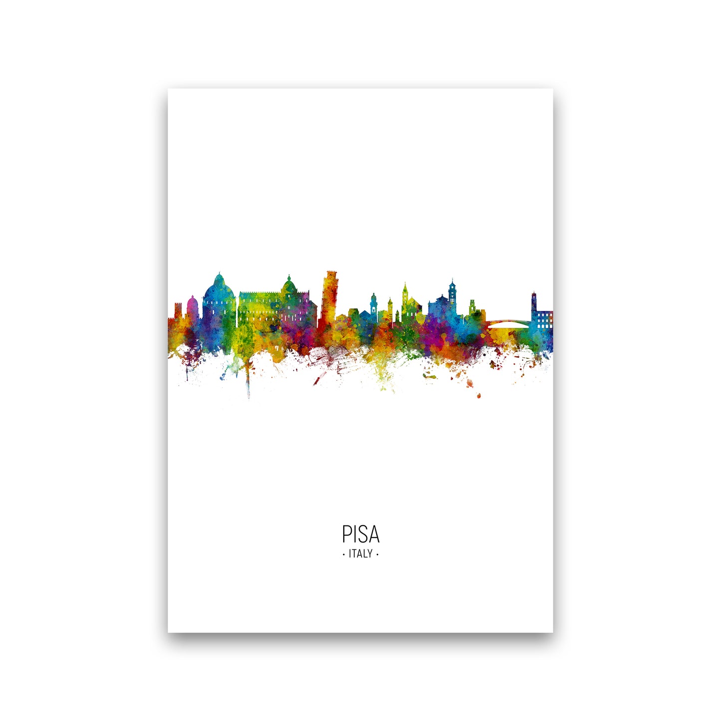 Pisa Italy Skyline Portrait Art Print by Michael Tompsett Print Only
