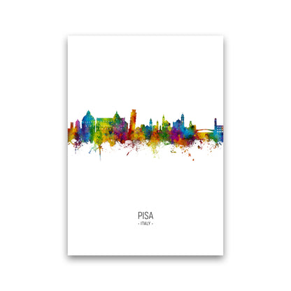 Pisa Italy Skyline Portrait Art Print by Michael Tompsett Print Only