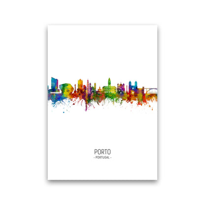 Porto Portugal Skyline Portrait Art Print by Michael Tompsett Print Only