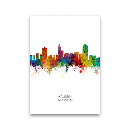 Raleigh North Carolina Skyline Portrait Art Print by Michael Tompsett Print Only