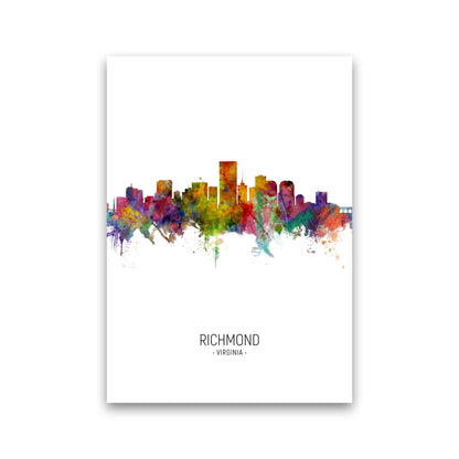 Richmond Virginia Skyline Portrait Art Print by Michael Tompsett Print Only
