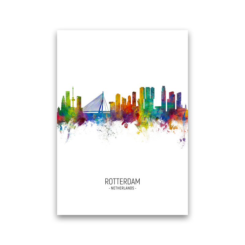 Rotterdam Netherlands Skyline Portrait Art Print by Michael Tompsett Print Only