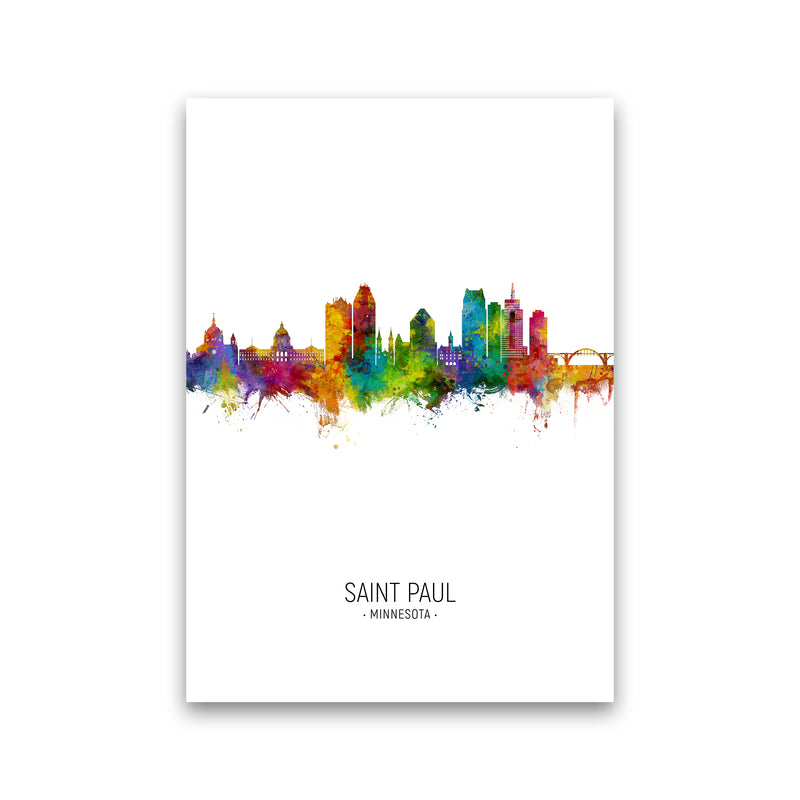 Saint Paul Minnesota Skyline Portrait Art Print by Michael Tompsett Print Only
