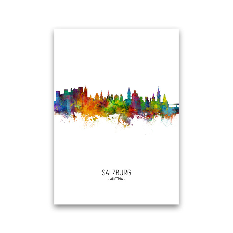 Salzburg Austria Skyline Portrait Art Print by Michael Tompsett Print Only