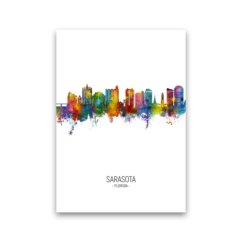 Sarasota Florida Skyline Portrait Art Print by Michael Tompsett Print Only