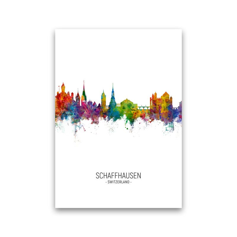 Schaffhausen Switzerland Skyline Portrait Art Print by Michael Tompsett Print Only