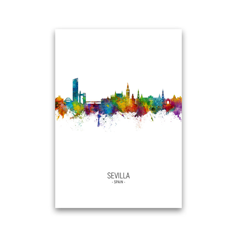 Sevilla Spain Skyline Portrait Art Print by Michael Tompsett Print Only