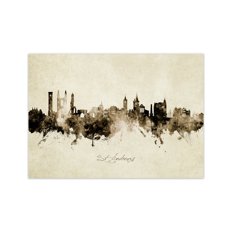 St Andrews Scotland Skyline Vintage Art Print by Michael Tompsett Print Only