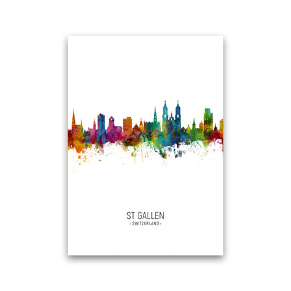 St Gallen Switzerland Skyline Portrait Art Print by Michael Tompsett Print Only