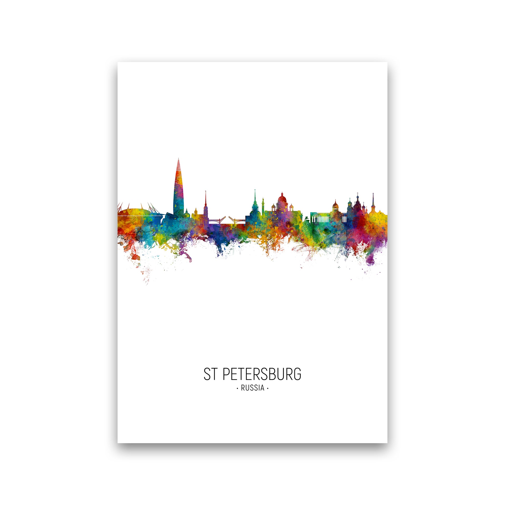 St Petersburg Russia Skyline Portrait Art Print by Michael Tompsett Print Only