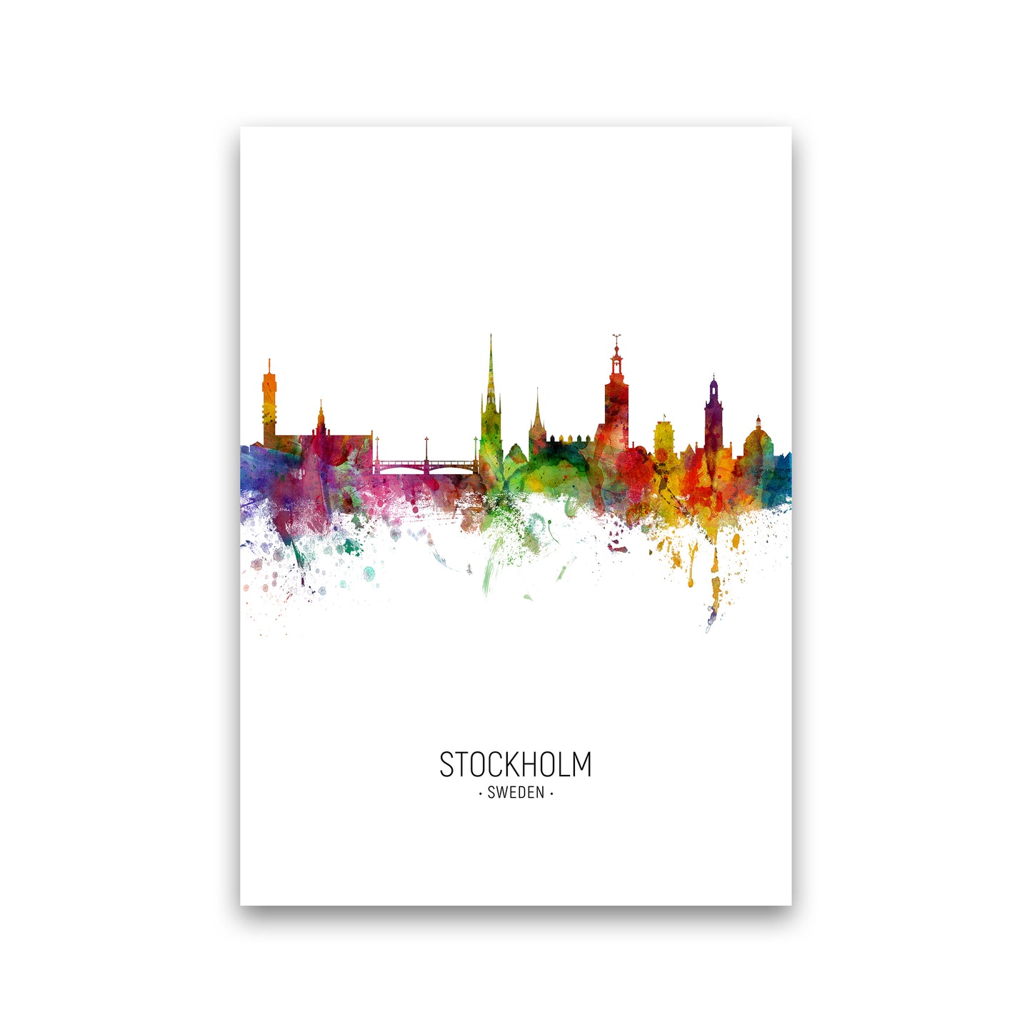 Stockholm Sweden Skyline Portrait Art Print by Michael Tompsett Print Only