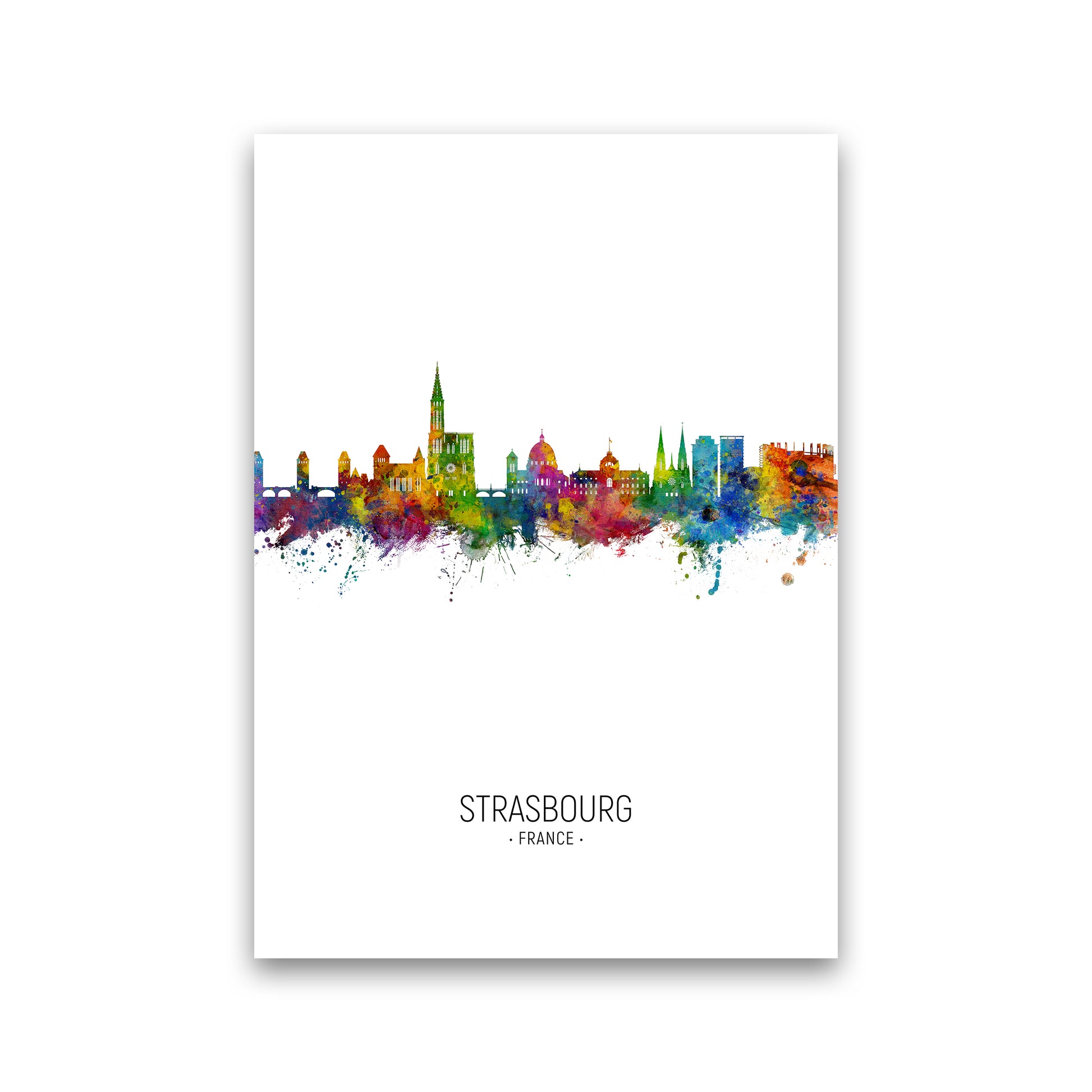 Strasbourg France Skyline Portrait Art Print by Michael Tompsett Print Only