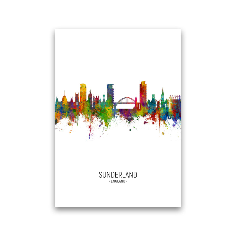 Sunderland England Skyline Portrait Art Print by Michael Tompsett Print Only