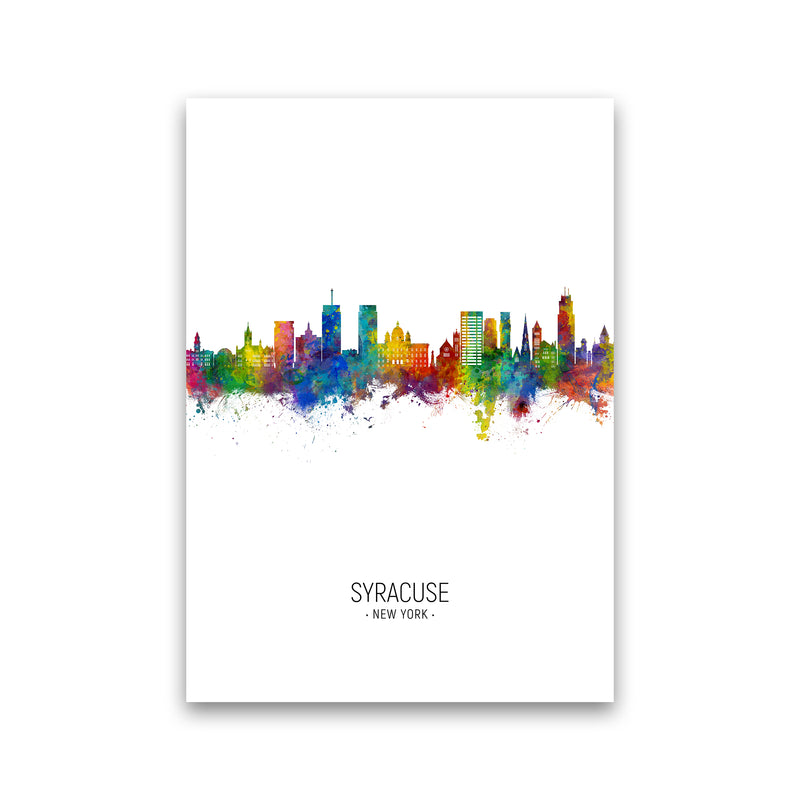 Syracuse New York Skyline Portrait Art Print by Michael Tompsett Print Only