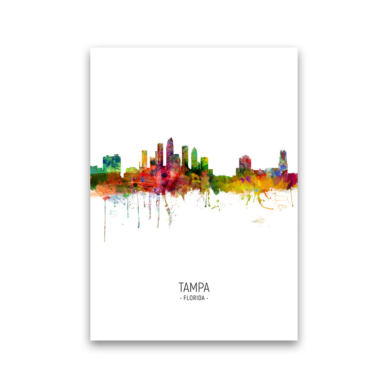 Tampa Florida Skyline Portrait Art Print by Michael Tompsett Print Only