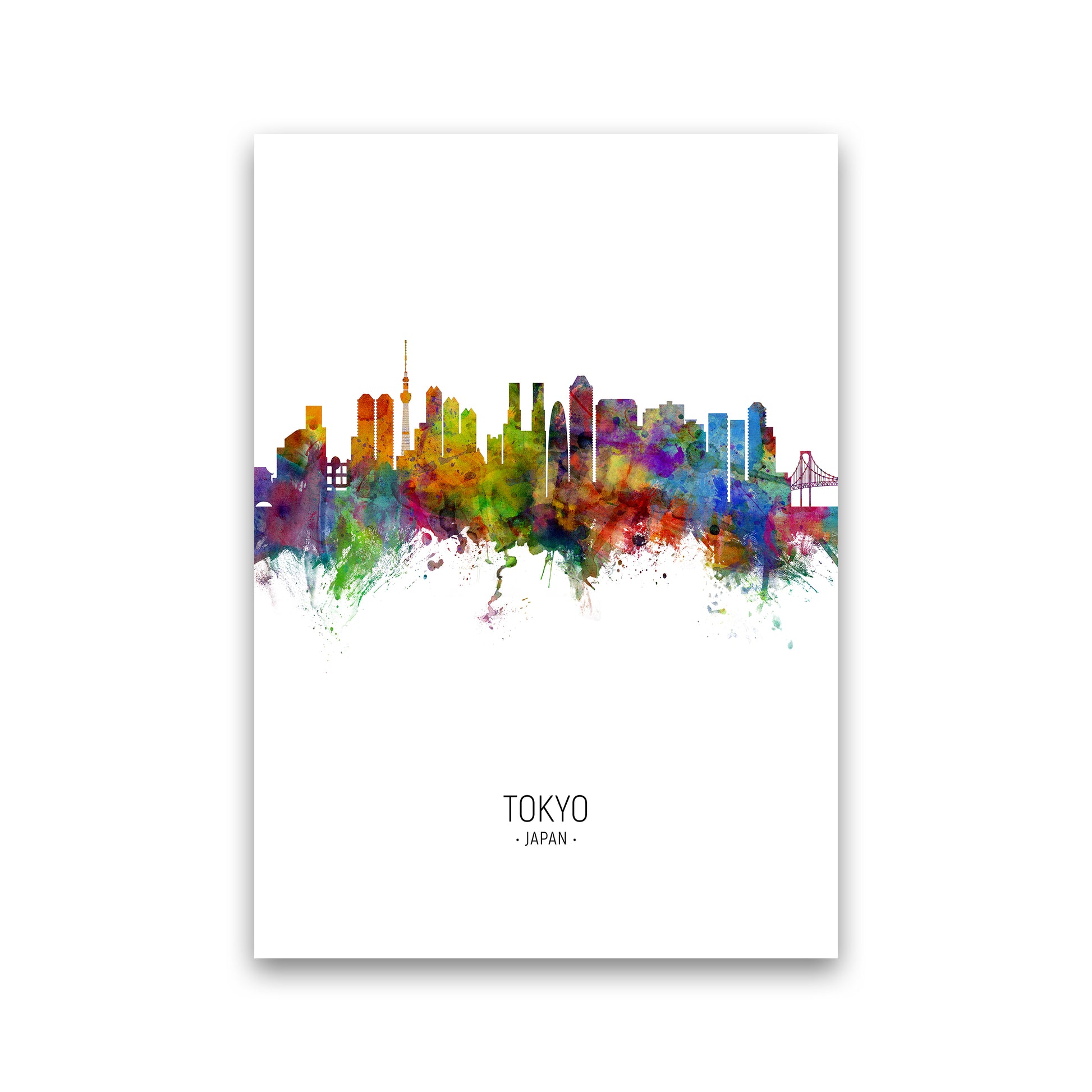 Tokyo Japan Skyline Portrait Art Print by Michael Tompsett Print Only