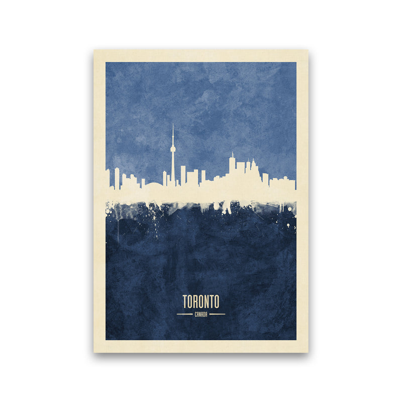 Toronto Canada Skyline Portrait Navy Art Print by Michael Tompsett Print Only