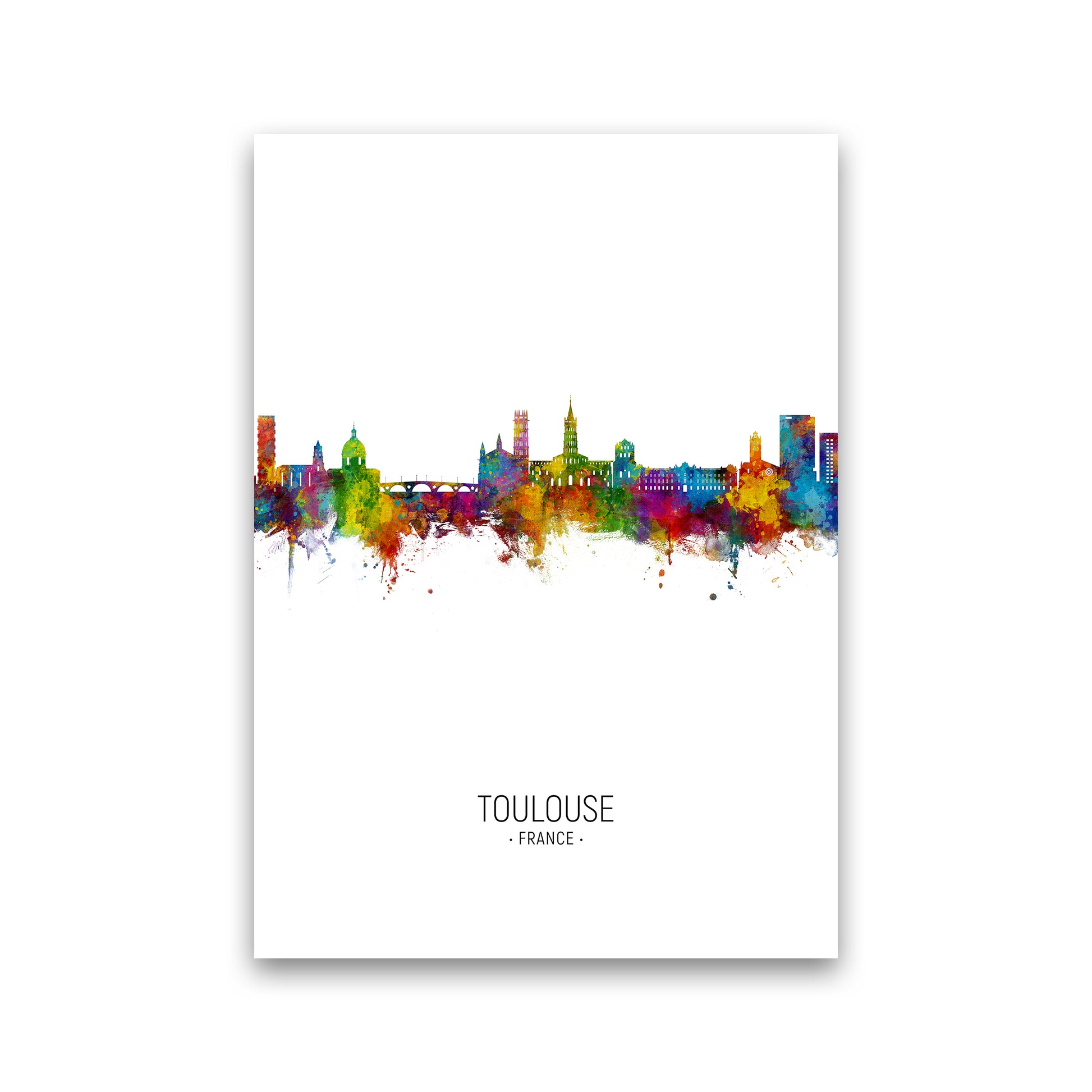 Toulouse France Skyline Portrait Art Print by Michael Tompsett Print Only