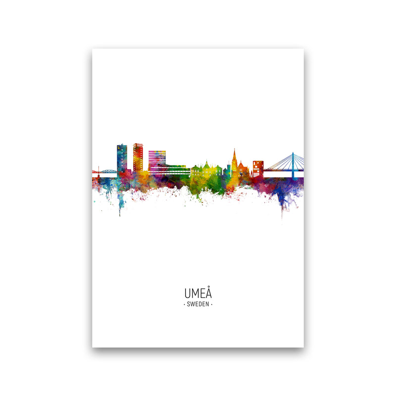Umea Sweden Skyline Portrait Art Print by Michael Tompsett Print Only