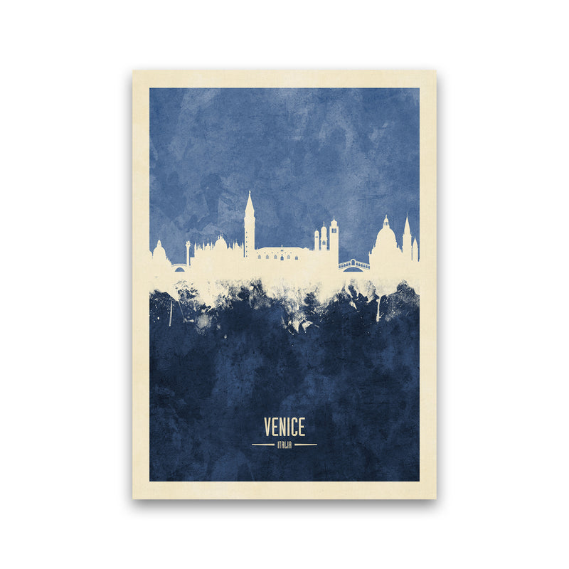 Venice Italy Skyline Portrait Navy Art Print by Michael Tompsett Print Only