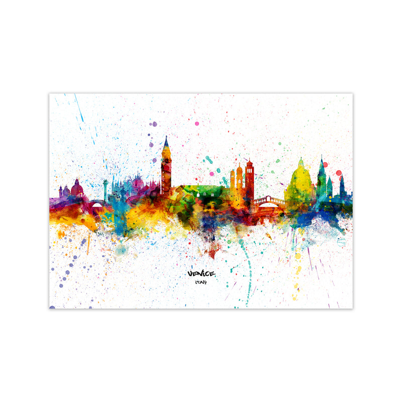 Venice Italy Skyline Splash Art Print by Michael Tompsett Print Only