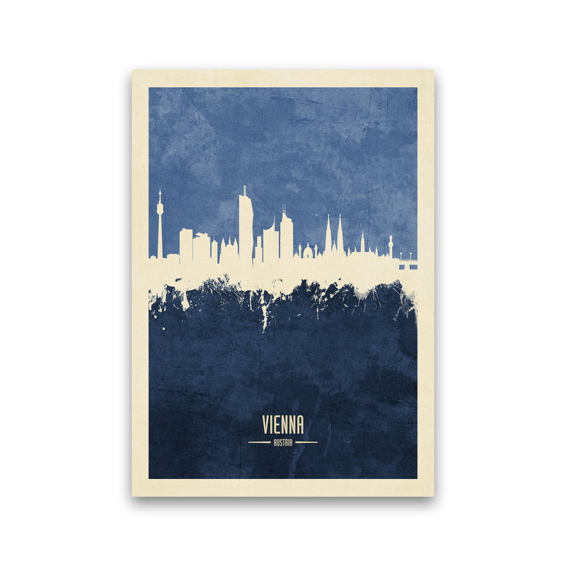 Vienna Austria Skyline Portrait Navy Art Print by Michael Tompsett Print Only