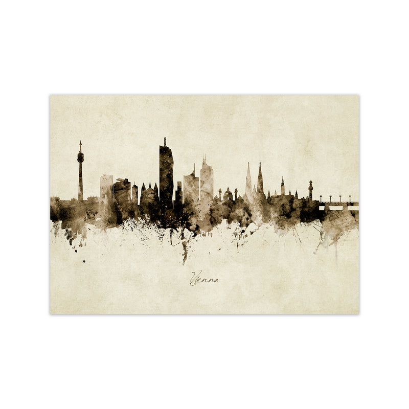 Vienna Austria Skyline Vintage Art Print by Michael Tompsett Print Only