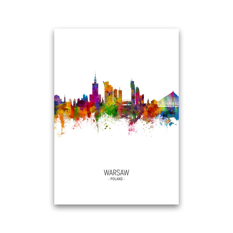 Warsaw Poland Skyline Portrait Art Print by Michael Tompsett Print Only