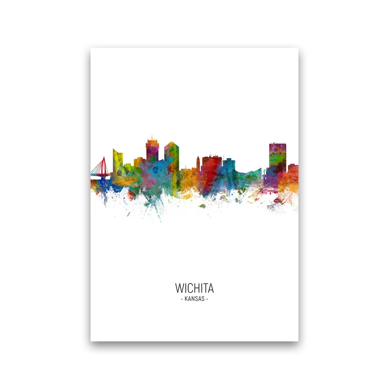 Wichita Kansas Skyline Portrait Art Print by Michael Tompsett Print Only