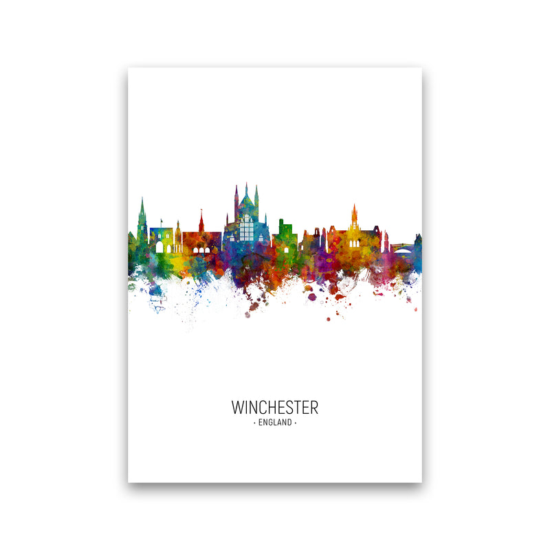 Winchester England Skyline Portrait Art Print by Michael Tompsett Print Only