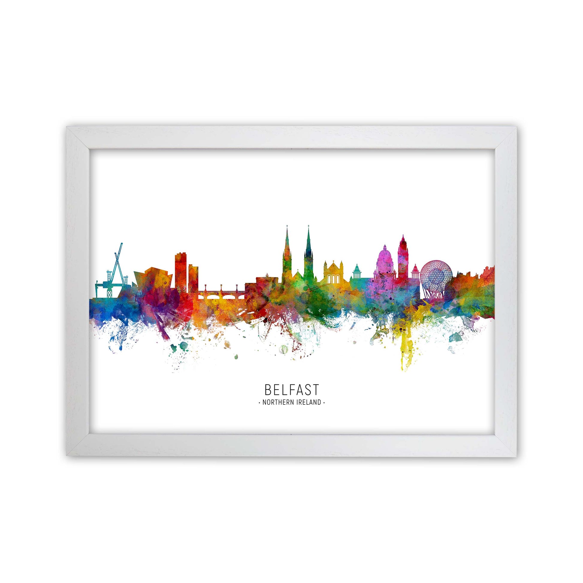 Belfast Northern Ireland Skyline Print by Michael Tompsett White Grain