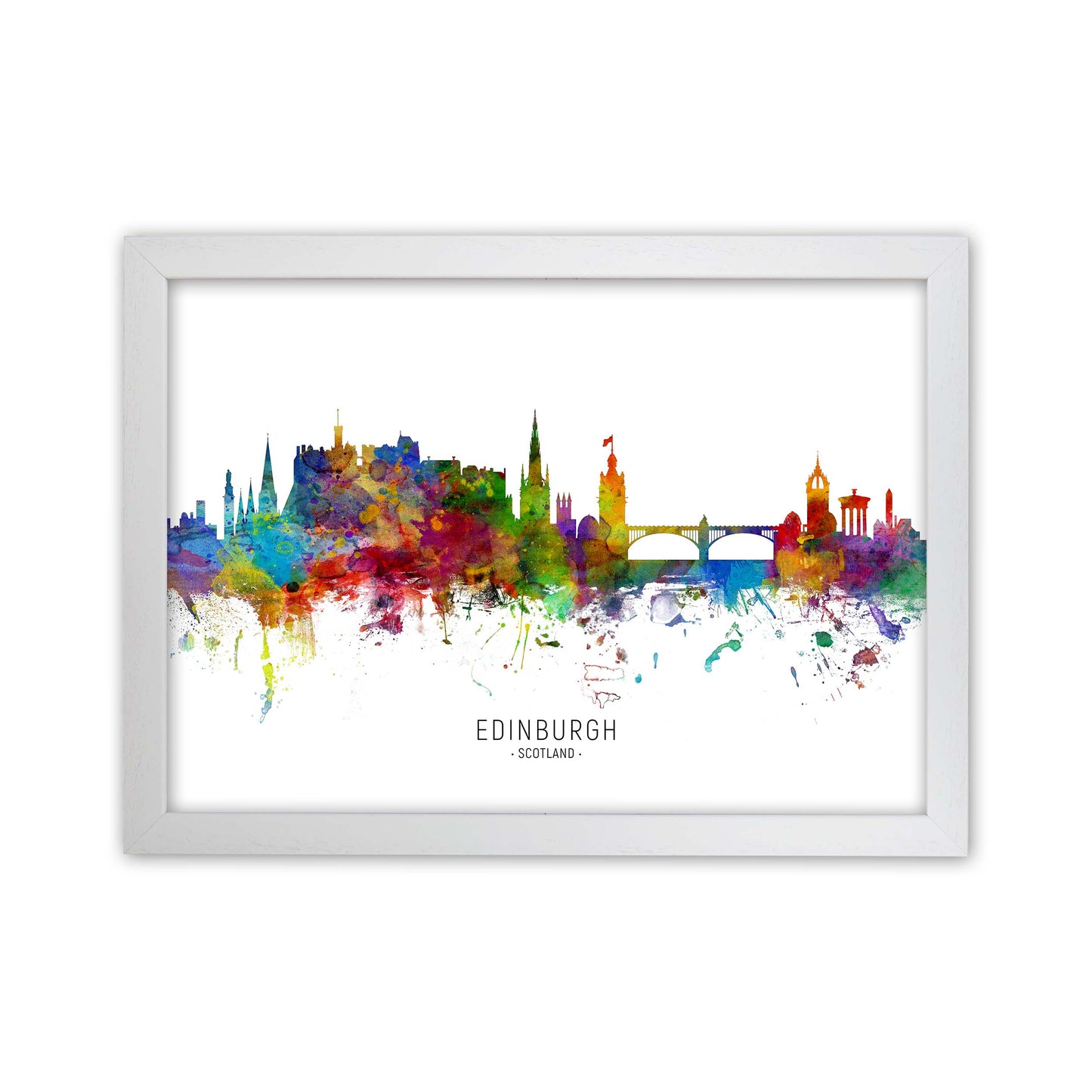 Edinburgh Scotland Skyline Art Print by Michael Tompsett White Grain