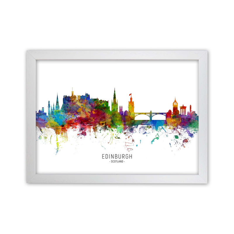 Edinburgh Scotland Skyline Art Print by Michael Tompsett White Grain
