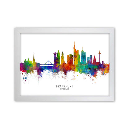 Frankfurt Deutschland Skyline Art Print by Michael Tompsett White Grain