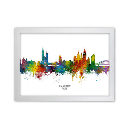 Krakow Poland Skyline Art Print by Michael Tompsett White Grain