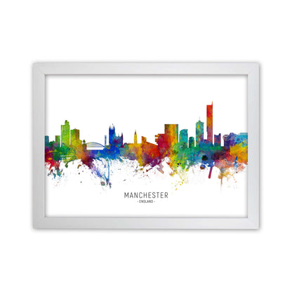Manchester England Skyline Art Print by Michael Tompsett White Grain