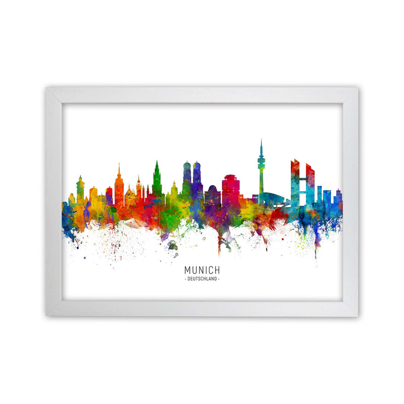 Munich Deutschland Skyline Art Print by Michael Tompsett White Grain