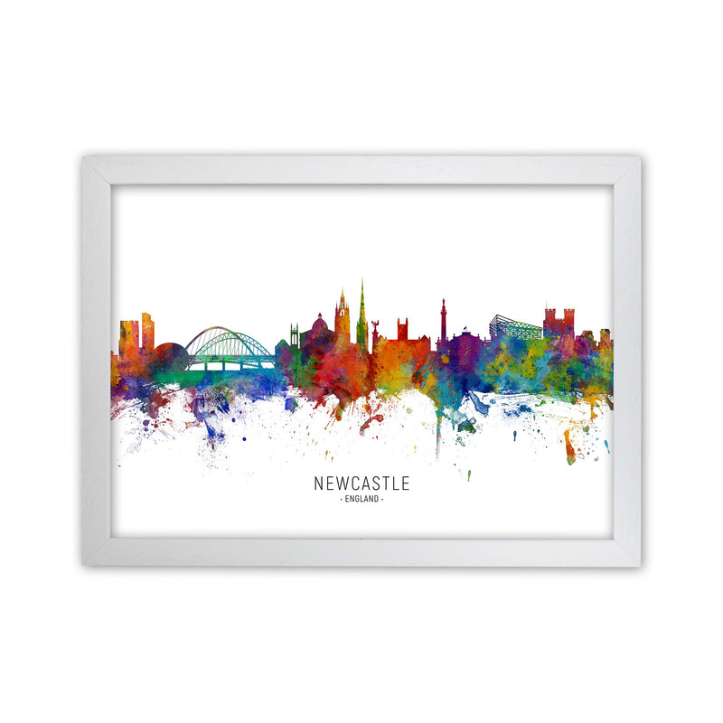 Newcastle England Skyline Art Print by Michael Tompsett White Grain