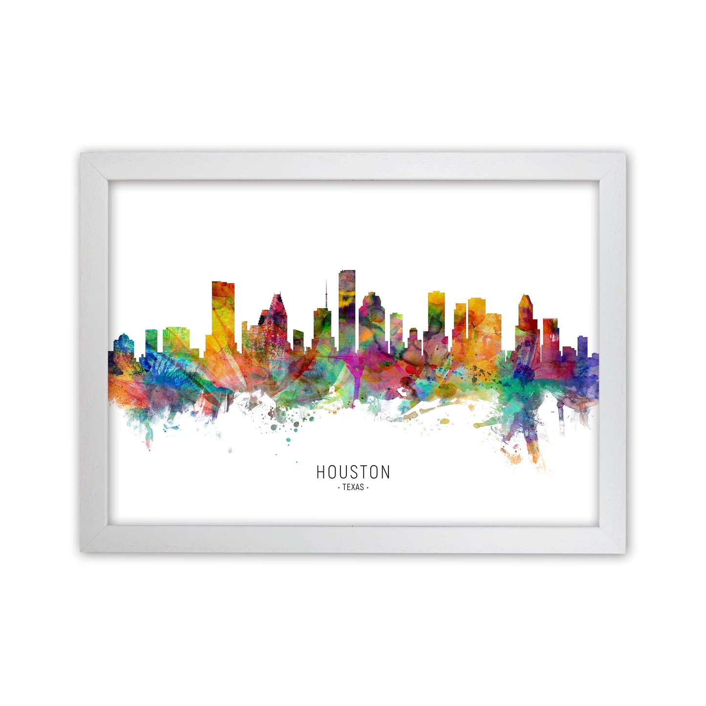 Houston Texas Skyline Art Print by Michael Tompsett White Grain
