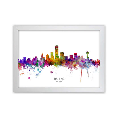 Dallas Texas Skyline Art Print by Michael Tompsett White Grain