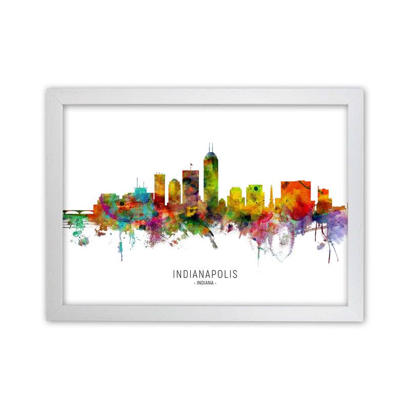 Indianapolis Indiana Skyline Art Print by Michael Tompsett White Grain