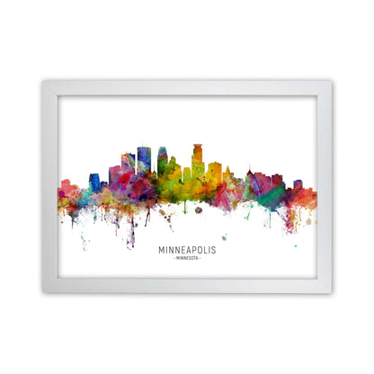 Minneapolis Minnesota Skyline Art Print by Michael Tompsett White Grain
