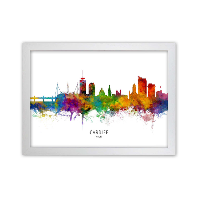 Cardiff Wales Skyline Art Print by Michael Tompsett White Grain