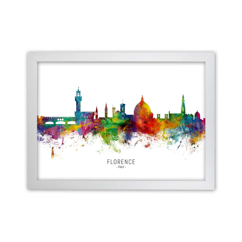 Florence Italy Skyline Art Print by Michael Tompsett White Grain