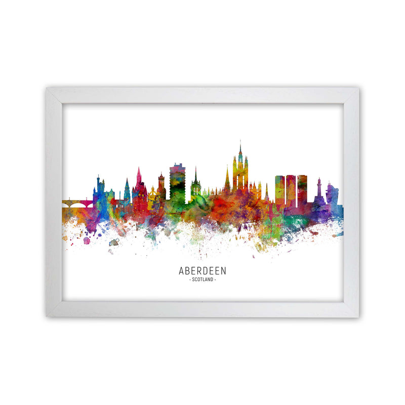 Aberdeen Scotland Skyline Art Print by Michael Tompsett White Grain