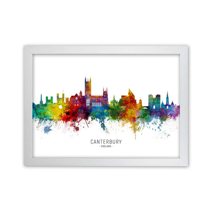 Canterbury England Skyline Art Print by Michael Tompsett White Grain