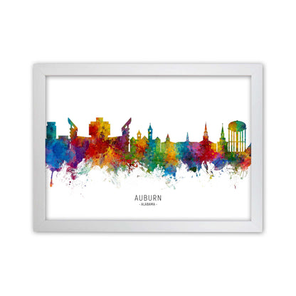 Auburn Alabama Skyline Art Print by Michael Tompsett White Grain